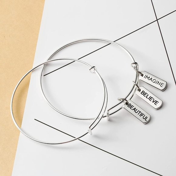 40 Pieces Word Charms Pendants Engraved Motivational Charms Pendants Jew… - Picture 2 of 12